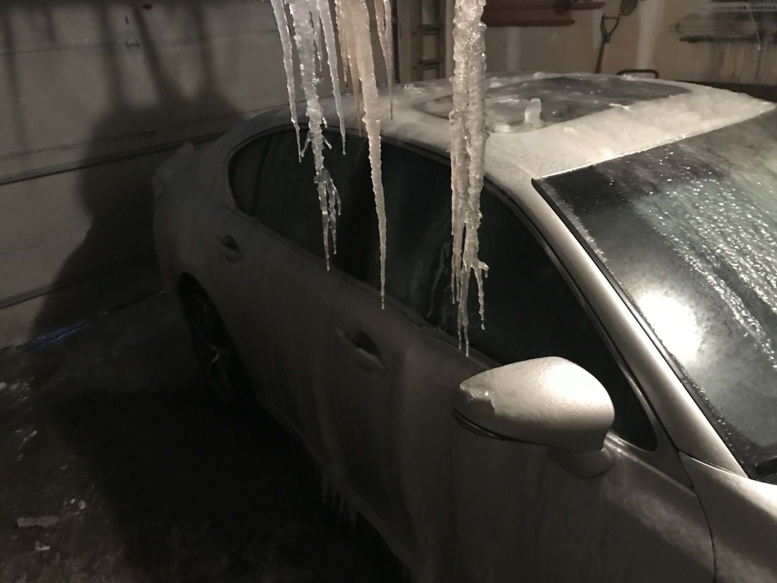 Prevent frozen icicles hanging from a car in a garage and avoid burst pipes during winter.