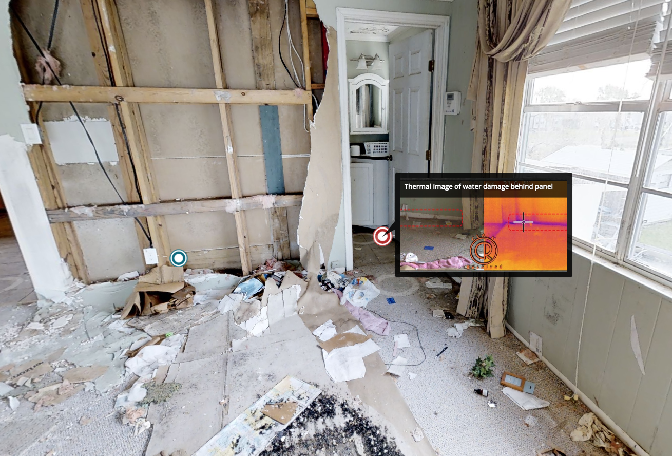 An image of a room that has been damaged by a fire, requiring home remediation services in Minnesota.