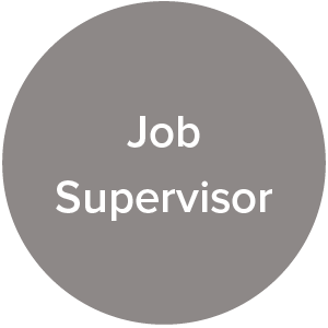 A gray circle with the text "Job Supervisor" in the center.